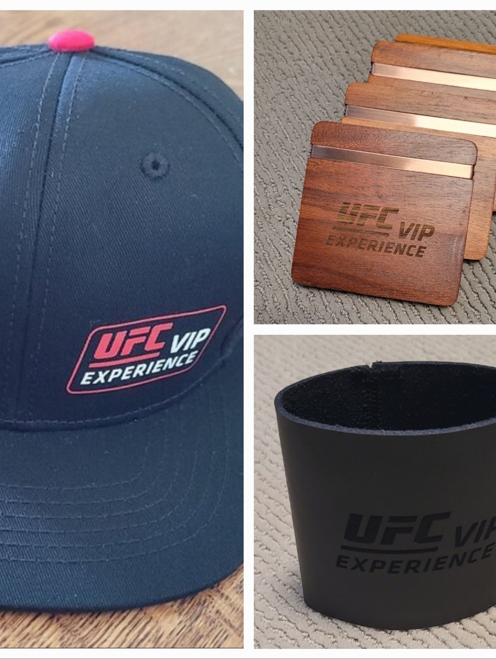 UFC Ultimate Fan Pack - VIP Experience Snapback Hat, Coaster Set, Drink Koozies